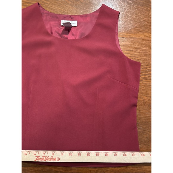 Burgundy 3pc Jones New‎ York Career Special Occasion Suit Piped Satin Edge 12 - Picture 7 of 16